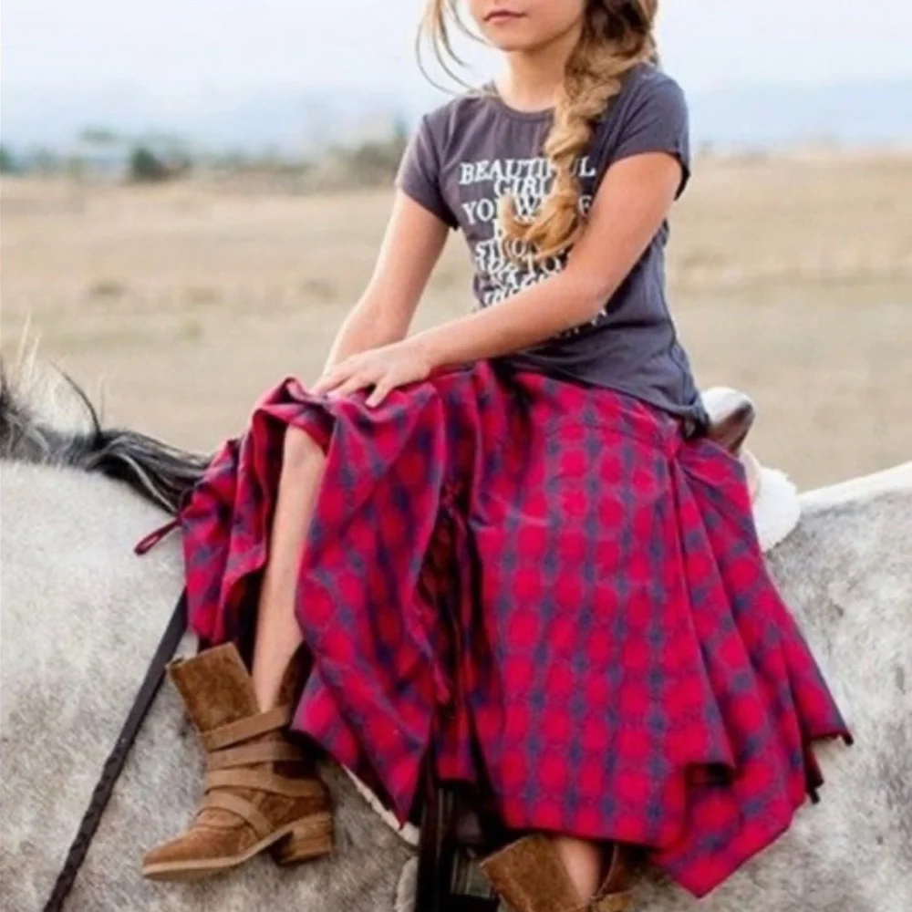BNWT MIA Joy Perri plaid skirt red blue 5 - Picture 1 of 2